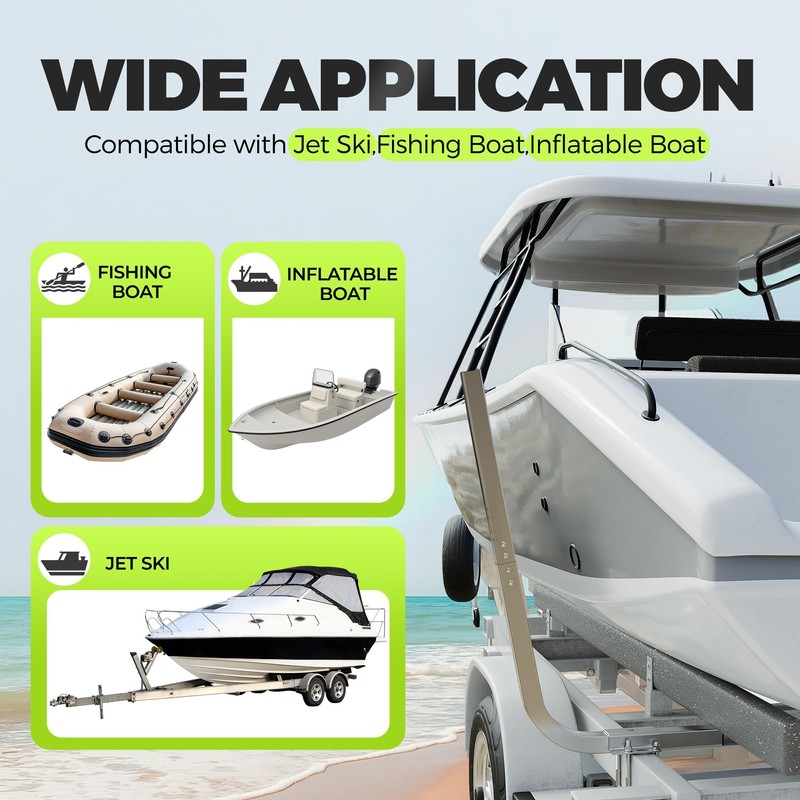ECOTRIC One Pair Boat Trailer Square Guide On Poles Aluminum