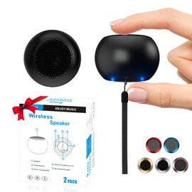 AUKSKY 2Pack Portable Mini Speakers, Bluetooth Tiny Speakers,Wireless Micro Speaker for Phone/PC/Tablet, Rechargeable Battery, Built-in Microphone, Cute Mini Speaker with Strap to Carry, Black