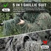 afzdby 5 in 1 Ghillie Suit, 3D Camouflage Hunting Apparel