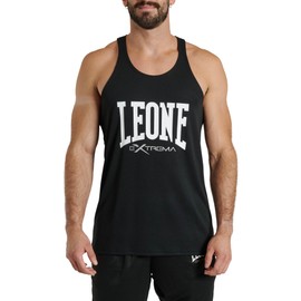 LEONE 1947 ABX118 Stringer Uomo Canotta Palestra Bodybuilding Fitness – Tank Top Allenamento Tessuto Leggero Traspirante, Nero, Taglia M