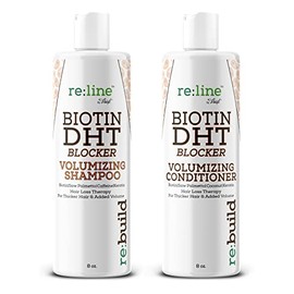 NATURAL Volumizing Shampoo and Conditioner for Hair Growth - DHT Blocking Formula with Biotin for Thinning Hair and Hair Loss Prevention for Men & Women