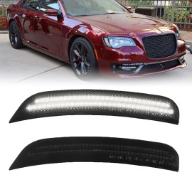 Ironwalls White Front Dynamic LED Side Marker Lights For Chrysler 300S 300 300C 2015-2023