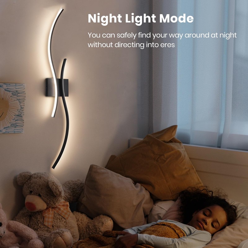 CANEOE Modern Wall Sconce Set of Two with Remote Control,