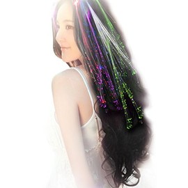 Paquete de 30 luces LED para el pelo, de fibra óptica con luz LED, pasadores para el pelo, pinzas para el pelo, clip de pelo multicolor (30 unidades)