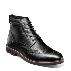 Nunn Bush Men's Odell 2.0 Wingtip Dress Casual Chukka Leather Boot, Black, 13 X-Wide