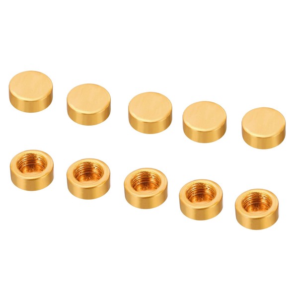 PATIKIL M10 15x6mm 10Pack Lampe Endstück Kappe Knopf Flach Schraube