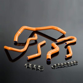 PIT66 Silicone Radiator Hose Kit,Compatible with 1992-2000 Honda Civic 1.6l Sohc D15 D16 Eg/Ek Orange with Clamps