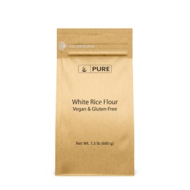Pure Original Ingredients White Rice Flour (1.5 lb) Unbleached & Untreated, Flour Alternative, Vegan.