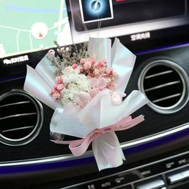 Mini Dried Flower Bouquet, Small Bouquet Car Air Freshener Vent Clips, Cute Vehicle Interior Decorations Universal for Truck SUV Dashboard,Interior Accessories
