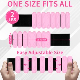 ouhos Adjustable Wrist and Ankle Weights, Black Pink Bracelet for Yoga, Dance, Barre, Pilates, Cardio, Aerobics, Walking Set of 2