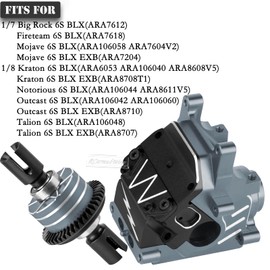 RCarmubWow RC F/R Gearbox Case Diff 43t &10t Input Gear Upgrades for 1/8 Kraton/Outcast/Talion 6S BLX EXB,Notorious 6S BLX,1/7 Mojave 6S BLX EXB,BigRock/Fireteam 6S BLX,Titanium