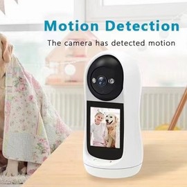 Security Camera, 3MP CMOS Lens, 2304 X 1296 Resolution, 90° View Angle, 2.8 HD Screen, Motion Detection, Night Vision, Sound, PTZ, Icsee APP, for Indoor Use
