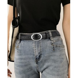 Womens Belt - CR Leather Belt Women Casual for Jeans Pants Dress - Belts with Gold Buckle for Women Fashion