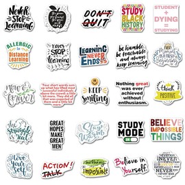 Inspirational Stickers Reward Motivational Quote, 50pcs Positive Words Waterproof Vinyl Decals for Laptop Water Bottle Guitar Skateboard Book Laptop DIY Decoration for Teens Students Teachers
