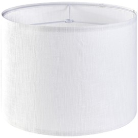 GO&SO GO&SO White Textured Drum lampshade Medium Lamp Shade 13" Top x 13" Bottom x 10" High (Spider) Modern Linen Lamp Shades for Table Lamp & Bedside Lamp - Natural Linen - Lampshades Replacement