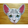 MILITRADER Hairless Egyptian Cat Face Pretty Kitty Head Patch (100%