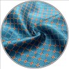 SHLAX&WING Blue Men's Pocket Square Silk Checkered 32cm Extra Large,