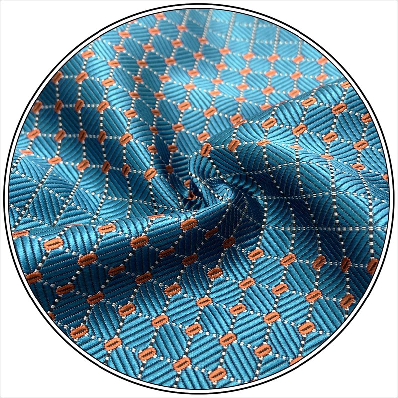 SHLAX&WING Blue Men's Pocket Square Silk Checkered 32cm Extra Large,
