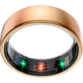 EOGBM Smart Health Ring Sleep Health Tracker for Women Men with Heart Rate, Blood Oxygen, Sleep Monitor, Steps,Calories, 5ATM Waterproof for iPhone/Android, No Subscription Fee(Rose Gold, 8#)