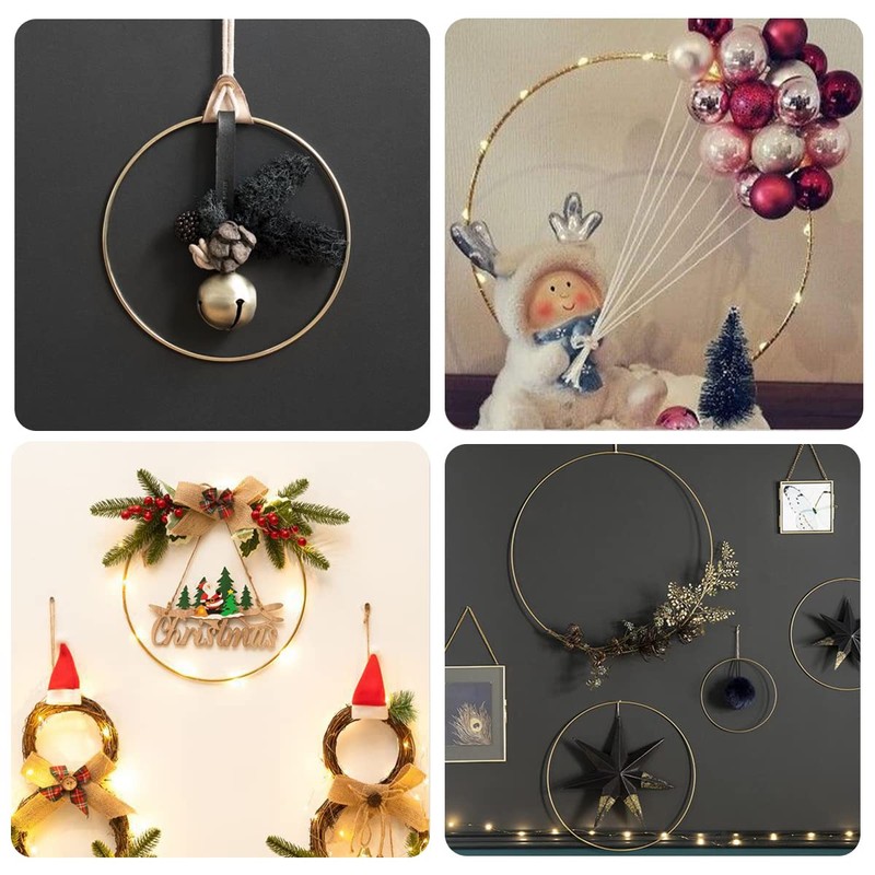 14 Pack Floral Hoop with Stand and LED Fairy Lights