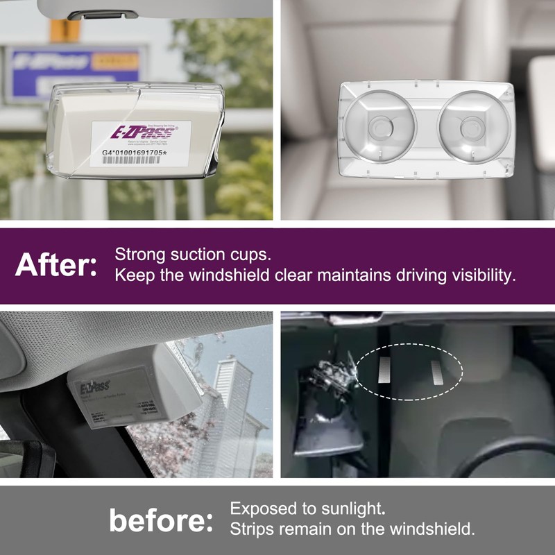 FLLIK EZ Pass Holder for Windshield, Transponder Holder for Car,