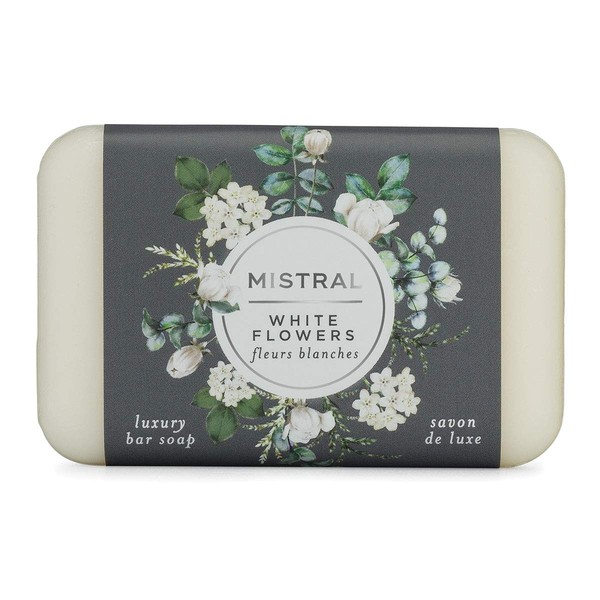 Mistral Classic Bar Soap, White Flowers, 2 Bars