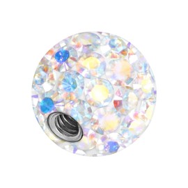 PIERCINGLINE Universal Screw Ball | Special Crystals + Epoxy | Piercing Attachments Ball Replacement | Choice of Colours and Sizes, Titanium Titanium Epoxy resin