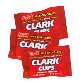 Sweetzo - Bulk Boyer Clark Cups, Milk Chocolate Peanut Butter Candies, Individually Wrapped Pieces, Each Cup is 0.5 Ounces (Pack of 3)