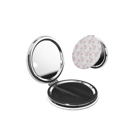 KWSAAHU Double-Sided Pocket Compact Mini Makeup Mirrors 1x, 2X Magnifying Mirror Portable Foldable Round Small Purse Mirror Suitable Daily Travel Party for Woman Man - Little Pink Elephant