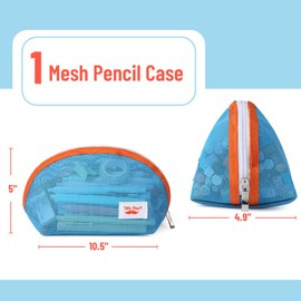 Mr. Pen- Mesh Pencil Case, Blue, Mesh Zipper Pouch Bags, Mesh Bags with Zipper Pouches for Organization, Cosmetic Bag, Purse Pouch, Cute Makeup Bag, Make Up Pouch, Makeup Bag Cute, Zip Pouch