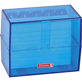 Brunnen 102057033 Index Box, 12 x 9.5 x 6.5 cm (for A7 Index Cards), Polystyrene, Azure, Colour Code