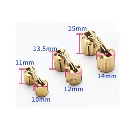 dophee 4Pcs Brass Barrel Hinge 180 Degree Hidden Invisible Concealed Hinges for DIY Jewelry Box Gift Box Cabinets Handcraft, 10mm