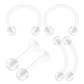 6PCS Bioplastic Clear Monroe Piercing Retainer 16 Gauge 3/8 10mm Ball Medusa Lobe Earrings Cartilage Jewelry 2500