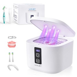 Ultrasonic Cleaning Device 48kHz UV Ultrasonic Cleaner 300 ml Dental Pod - Portable Ultrasonic Cleaner for Dentures, Retainers, Aligner Tooth Splint, Prostheses, Mouth Guard, Jewellery