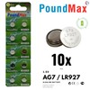 PoundMax AG7 LR927 Batteries 1.5v Alkaline Button Cell Battery -