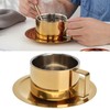 Coffee Cup Gold Fashionable Design Wearable Convenient Practical Stainless Steel