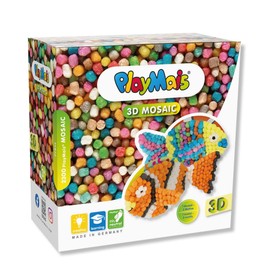 PlayMais 3D Craft Set for Children from 5 Years, Over 900, 3 Animal Figures Made of Paper Mache for Gluing and Crafts, Promotes Creativity and Fine Motor Skills, Natural Toy (3D Moisac Fish)