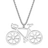 WEVENI Enamel Alloy Bicycle Necklace Bike Pendant Chain Unique Jewelry