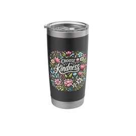 Choose Kindness Floral Rainbow World Kindness Day Teacher Stainless Steel Insulated Tumbler