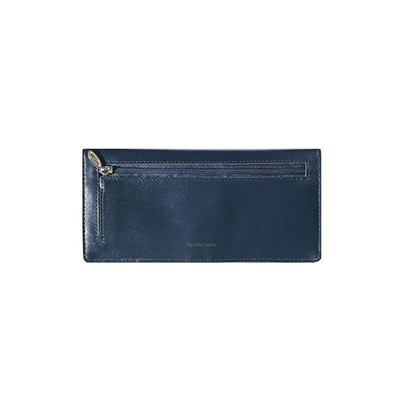 Big Skinny Slimvelope Leather Tri-Fold Checkbook Slim Wallet, Navy
