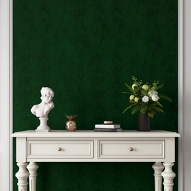 YENHOME Self Adhesive Green Felt Fabric Wallpaper Peel and Stick 30"X200" Green Felt Wallpaper for Bedroom Walls Vintage Fabric Peel Stick Wall Paper Contact Paper Velvet Flocking Liner Removable