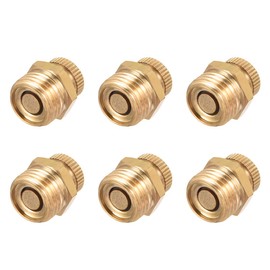 sourcing map 1/4 BSP Male Thread Dia Air Compressor Part Brass Tone Security Water Drain Valve 6 Pcs