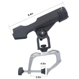 Fishing Rod Holders 2 Pack Boat Canoe Folding Holder 360° Adjustable Large Clamp Opening Fishing Rod Racks Mount on Horizontal or Vertical Side