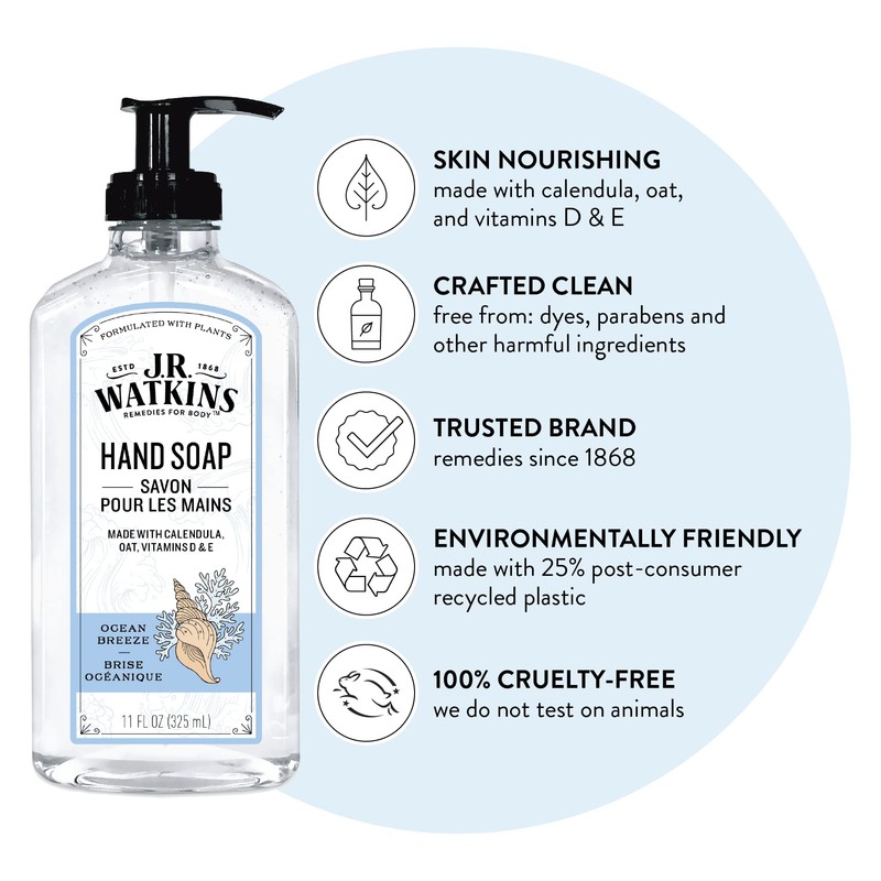 J.R. Watkins Hand Soap Ocean Breeze 11 Ounce