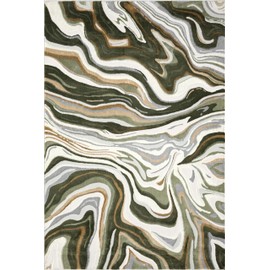 Abani Green Intertwined Lines Area Rug – 6' x 9' – Contemporary Swirl Design – Regal Collection – Washable, Easy to Clean – Durable for High Traffic Areas – Living Room, Bedroom & Office