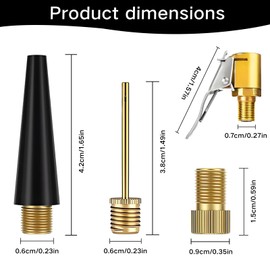 TaimeiMao Multifunctional Valve Adapter Set, French Valve Adapter, Brass Tyre Valve Air Pump Clip, Suitable for Car Tyres, Bicycles and Balls, Compatible with Bosch EasyPump