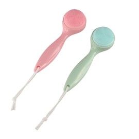 3Pcs Silicone Long Handle Facial Cleansing Brushes, Soft Hair Face Scrubber Brush Face Massage Exfoliating Tools