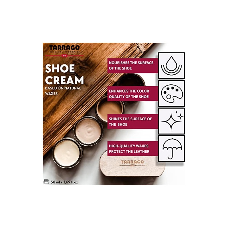 Tarrago Schuhcreme, Unisex, für Erwachsene, Tiegel mit 50ml