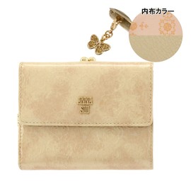 [ANNA SUI] Anna Sui Bifold Wallet Purse Rose Heart Women's Genuine Leather 314212 316916 Cowhide Leather Mini Wallet Anna Sui, 【40】Beige