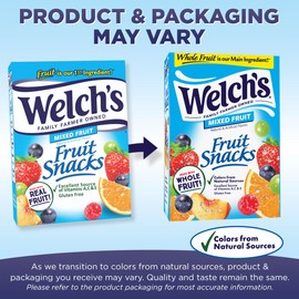 Welch's Fruit Snacks, Mixed Fruit Snack Box, Stocking Stuffers, Gluten Free, 0.8oz Snack Packs (Pack of 40)